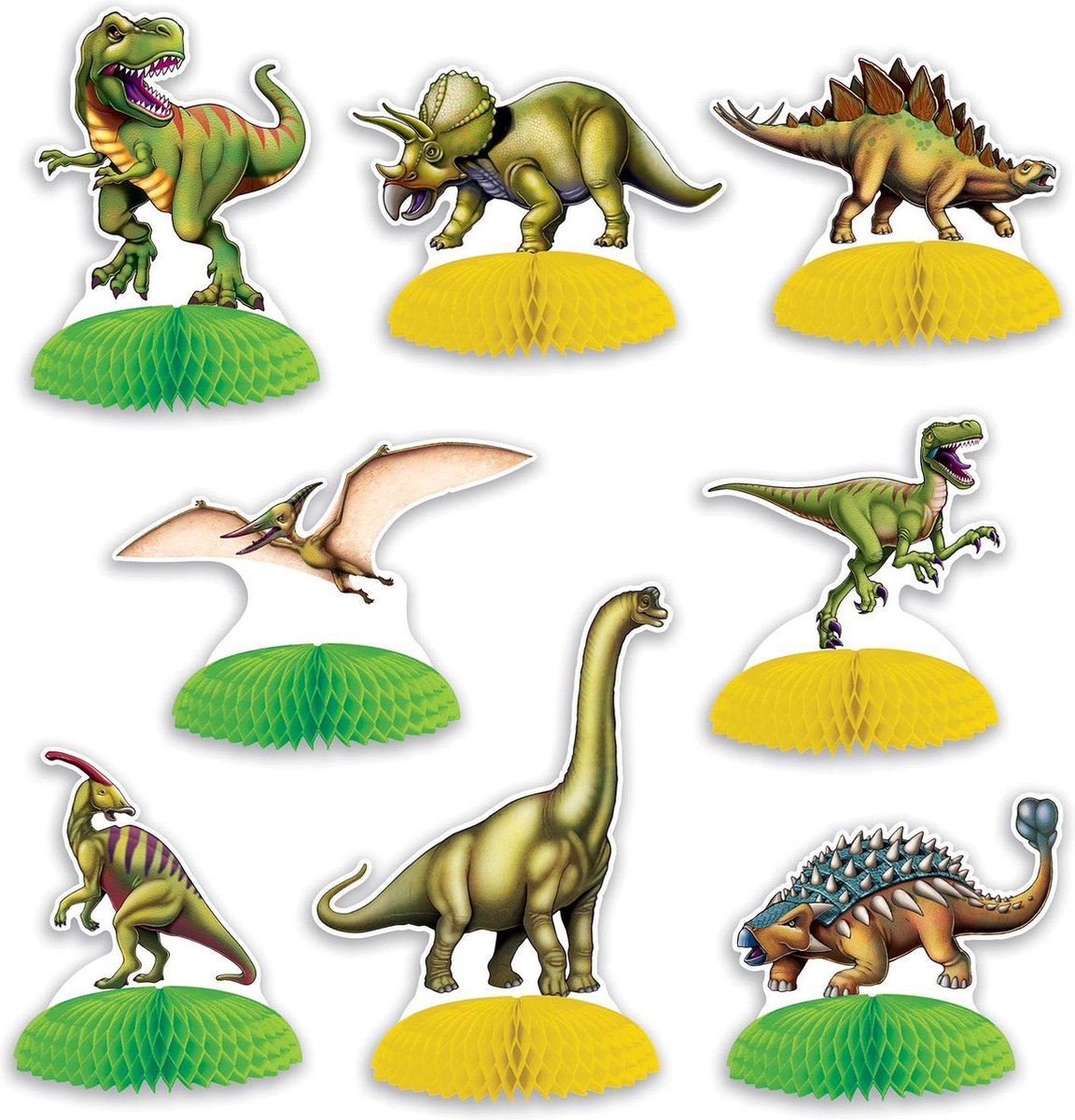 360 DEGREES - 8 mini dinosaurus tafeldecoraties - Decoratie > Tafeldecoratie beeldjes